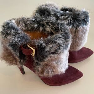 Vía Spiga Real Suede and Faux fur Bootie